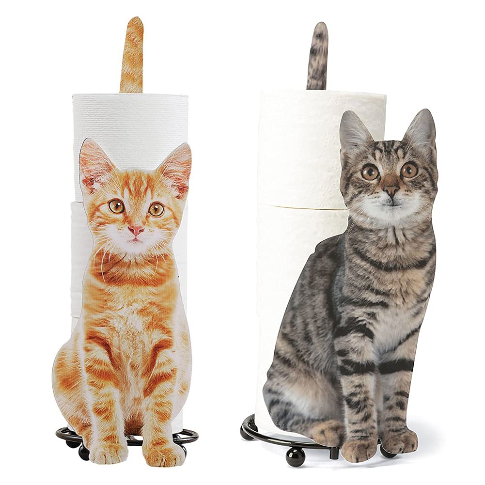Valink Cat Shaped Toilet Paper Holder - Creative Metal Roll Paper Storage Rack with Cute Kitten Design - Perfect Gift for Cat Lovers - Ideal for Bathroom, Kitchen & Home Decor