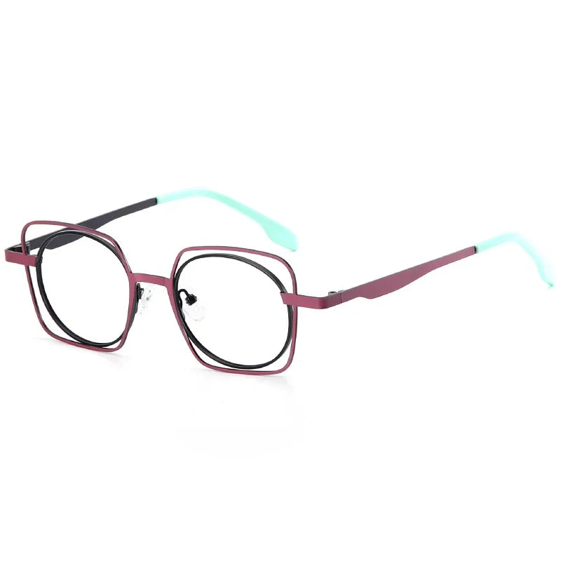 Aror Women's Full Rim Round Square Titanium Eyeglasses Frame 45525 | Lightweight Durable Glasses for Work, Reading & Fashion
