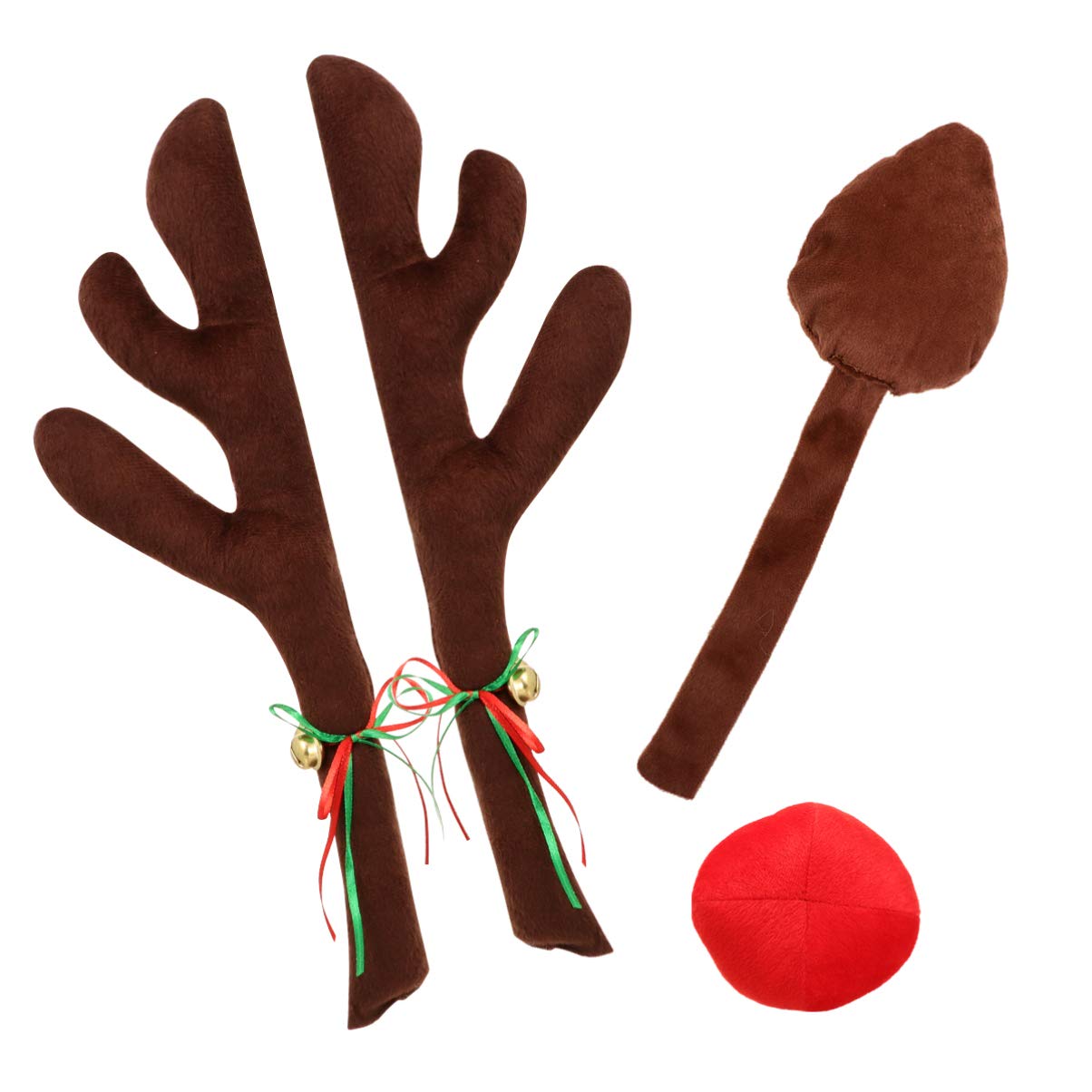 EXCEART 4pcs Reindeer Antler Car Kit with Nose & Tail - Christmas Car Decorations for Holidays, Auto Costume Accessories | Perfect for Christmas Parades, Holiday Parties & Festive Car Decor