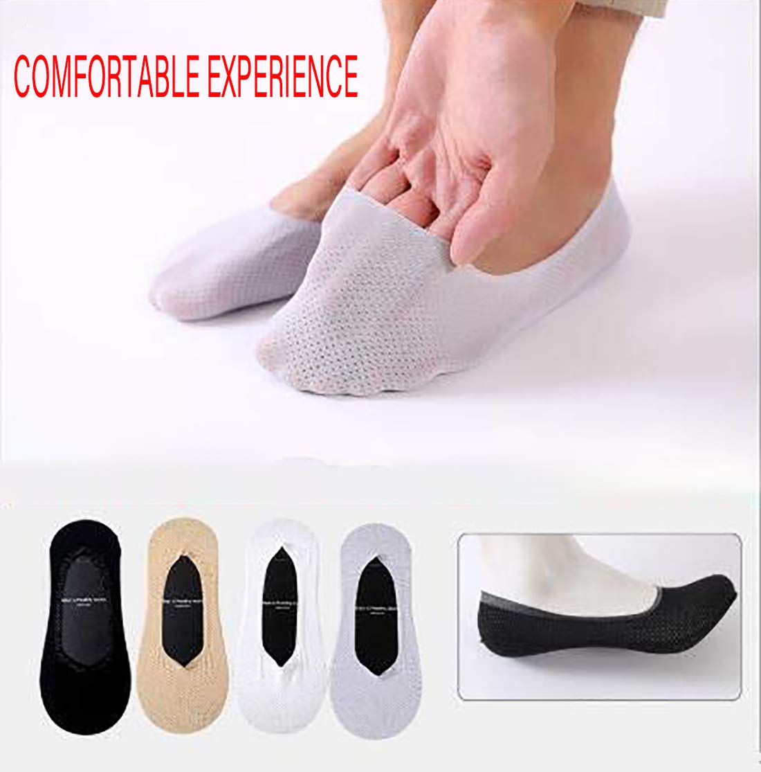 Breathable Ice Silk Socks for Men & Women - 5 Pairs Soft Moisture-Wicking Socks for Running, Hiking & Daily Comfort (Black)