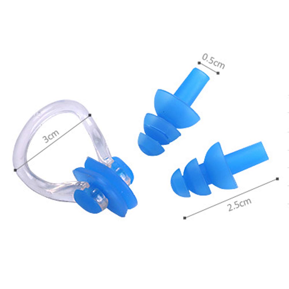 Waterproof Silicone Swim Earplugs & Nose Clips Set (6 Pairs) - Comfortable Swimming Accessories for Kids & Adults - Perfect for Pool, Beach & Water Sports