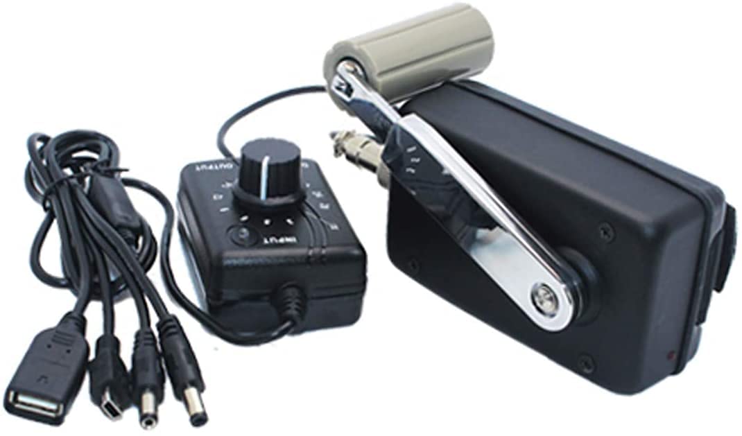30W Hand Crank Generator with DC Converter - Portable 0-28V Dynamo Charger for Phones, Laptops & Emergency Power - Camping, Outdoor & Off-Grid Use - Black