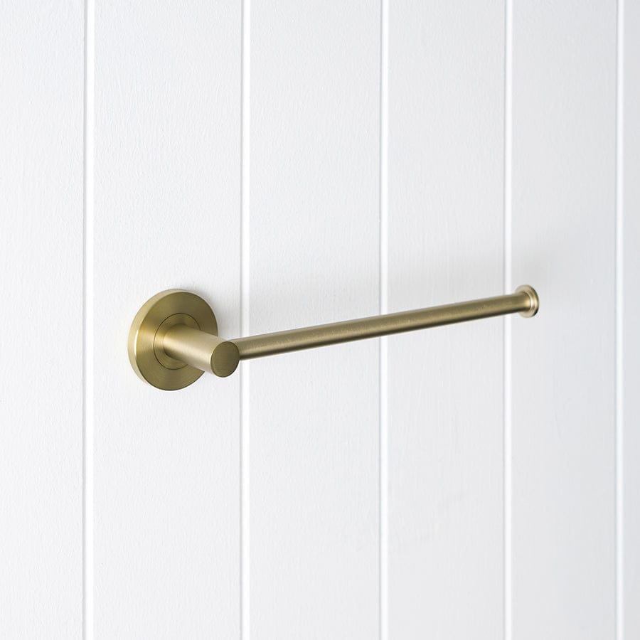 Brushed Nickel Hand Towel Holder for Bathroom - Warm & Stylish Towel Rack for Kitchen, Spa or Home Decor