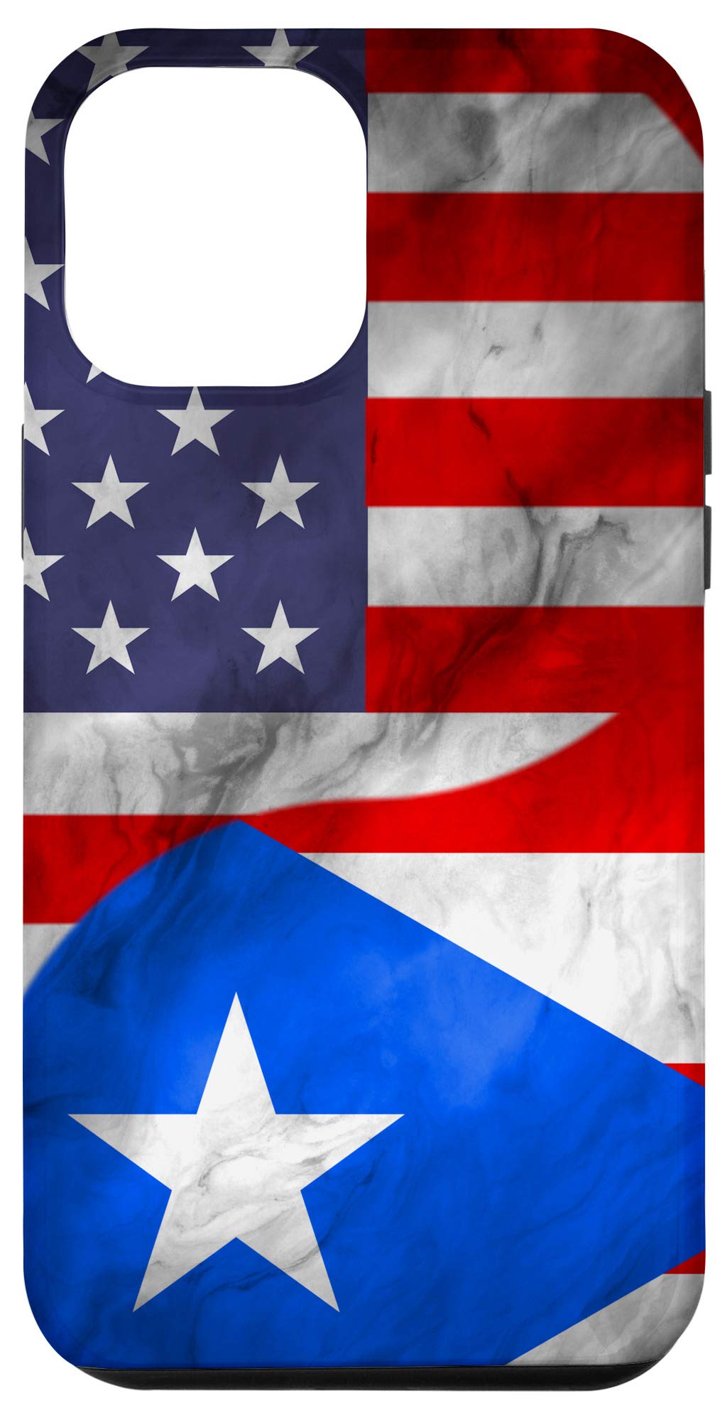 iPhone 12 Pro Max Case - USA & Puerto Rico Yin Yang Design - American & Puerto Rican Flag Phone Cover - Perfect for Travelers & Patriotic Style
