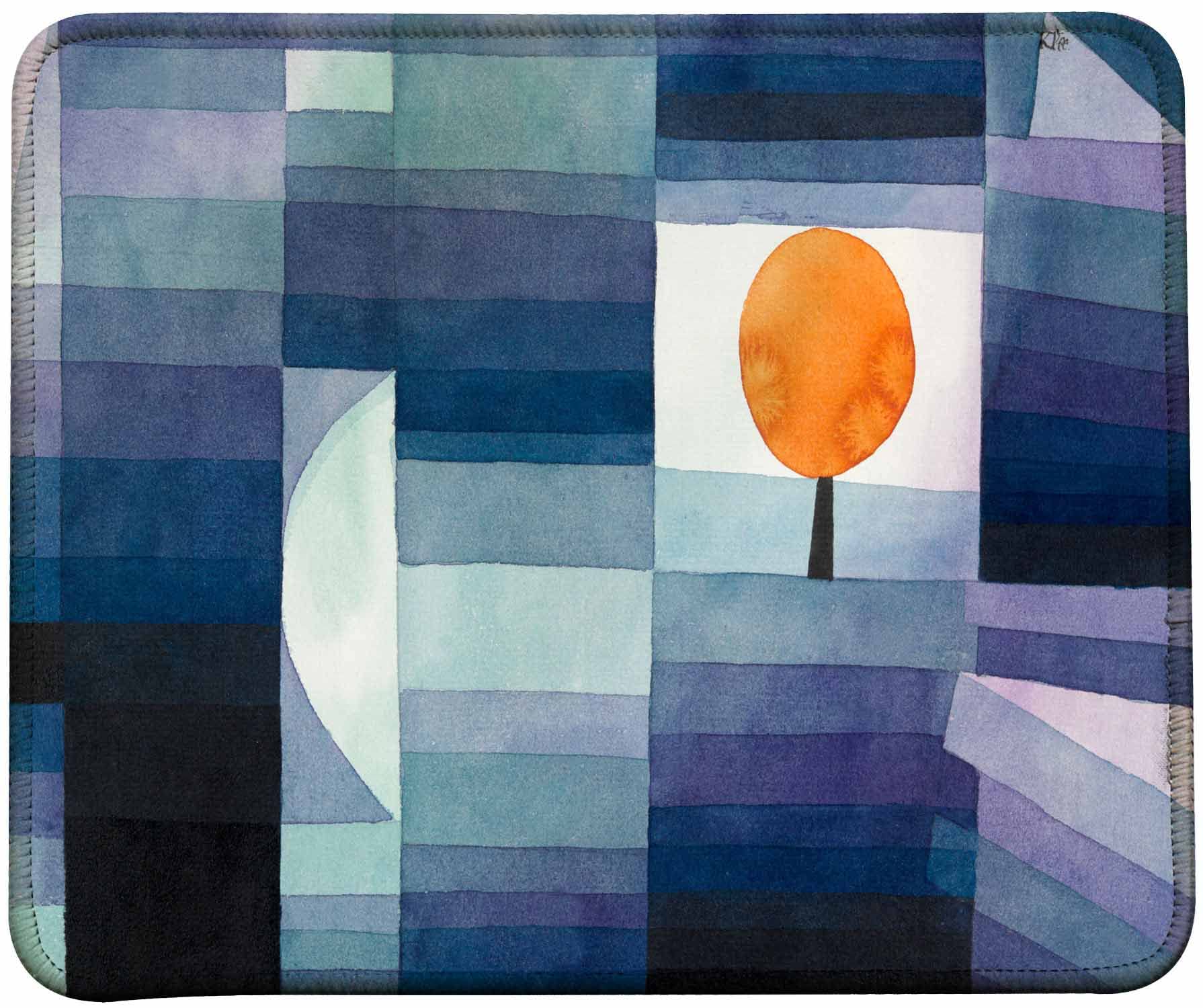 Paul Klee Autumn Art Painting Mouse Pad with Stitched Edges - Non-Slip Gaming & Office Desk Mat for Computer, Laptop, and Workspace