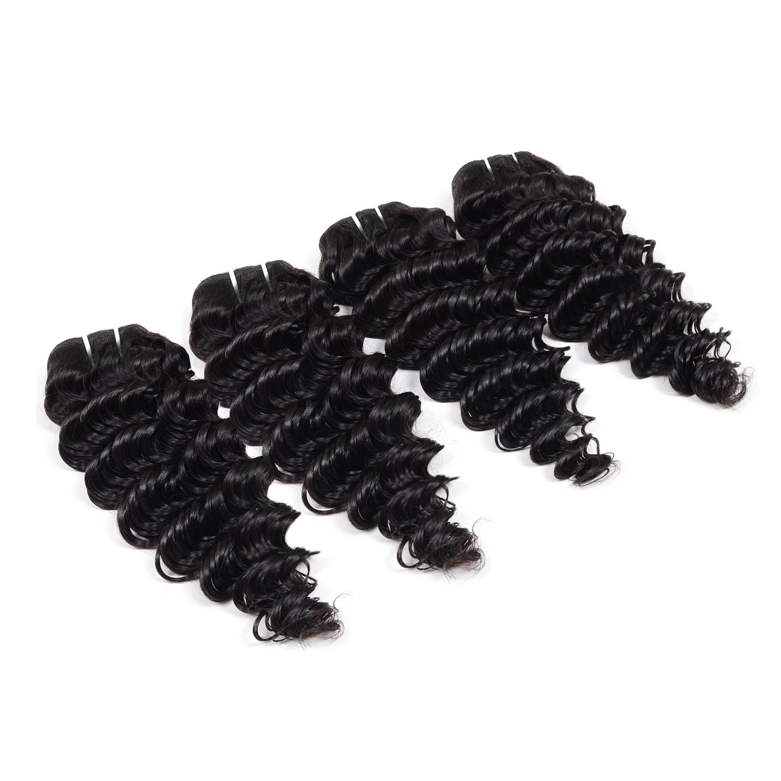 12 Inch 100% Unprocessed Virgin Human Hair Bundles - 4X Deep Wave 12A Grade Natural Black Hair Extensions for Women | Perfect for Braiding, Weaving & Styling