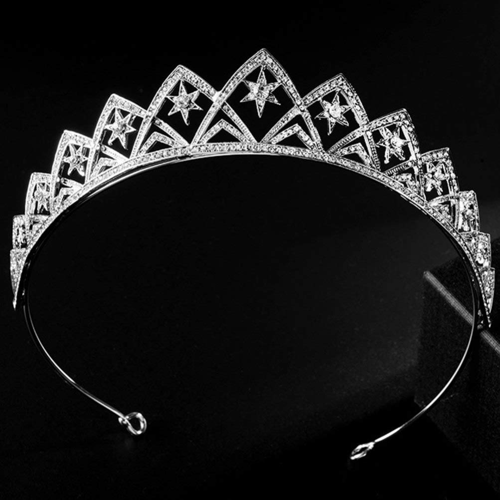 Beaupretty Silver Crystal Wedding Tiara Crown - Rhinestone Bridal Headdress with Pearls for Women & Girls - Perfect for Weddings, Prom, Parties & Christmas Celebrations