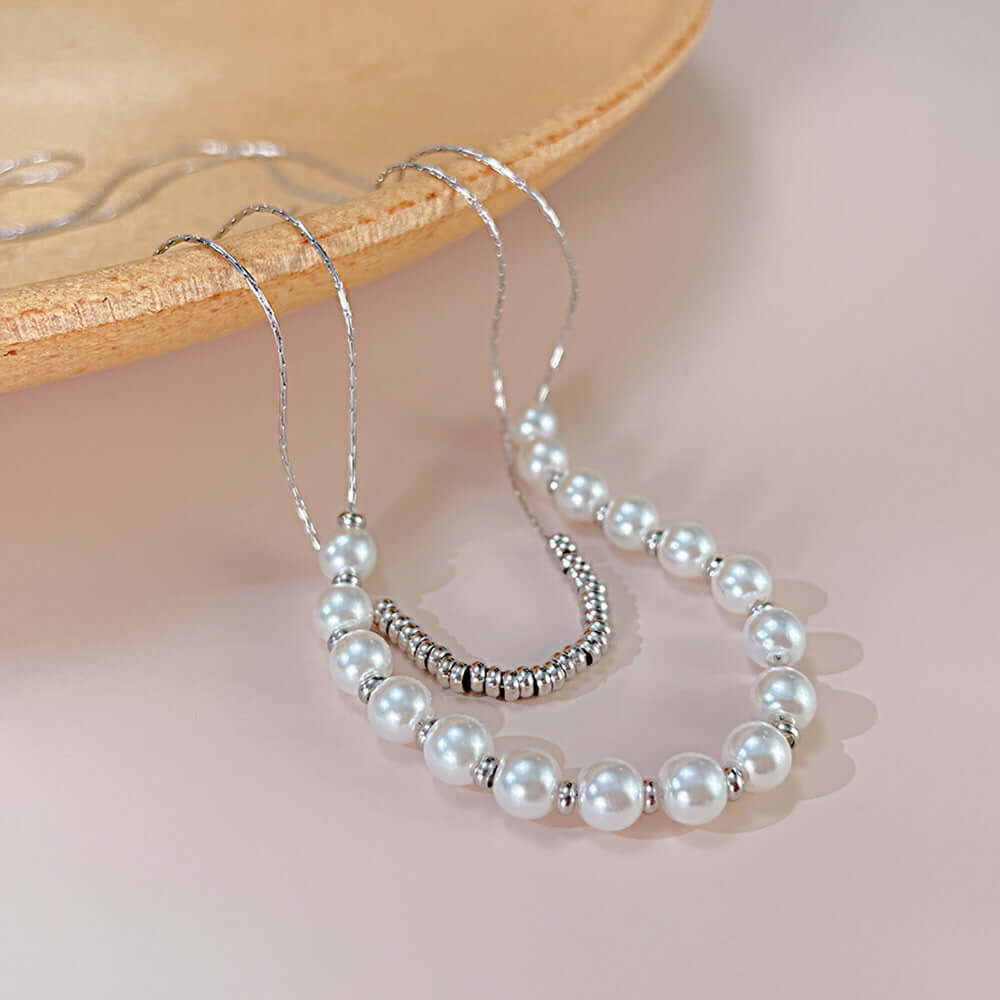 Elegant Dainty Pearl Beads Layering Chain Necklace for Women | GX2309 | Perfect for Everyday Wear, Date Nights & Special Occasions