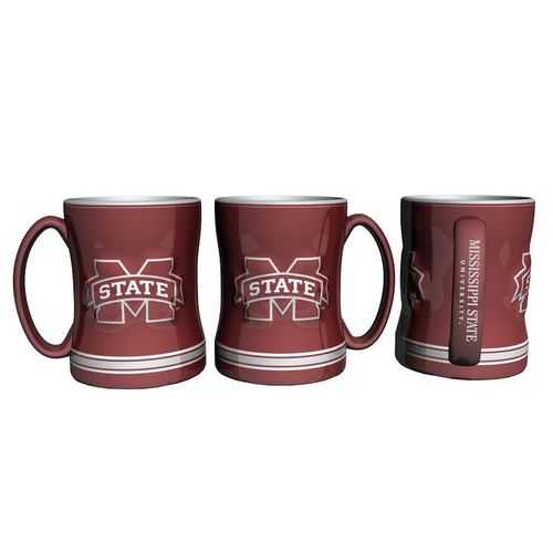 Mississippi State Bulldogs 14oz Ceramic Coffee Mug with 3D Sculpted Relief - Perfect for Gameday, Office & Bulldog Fans Gifts