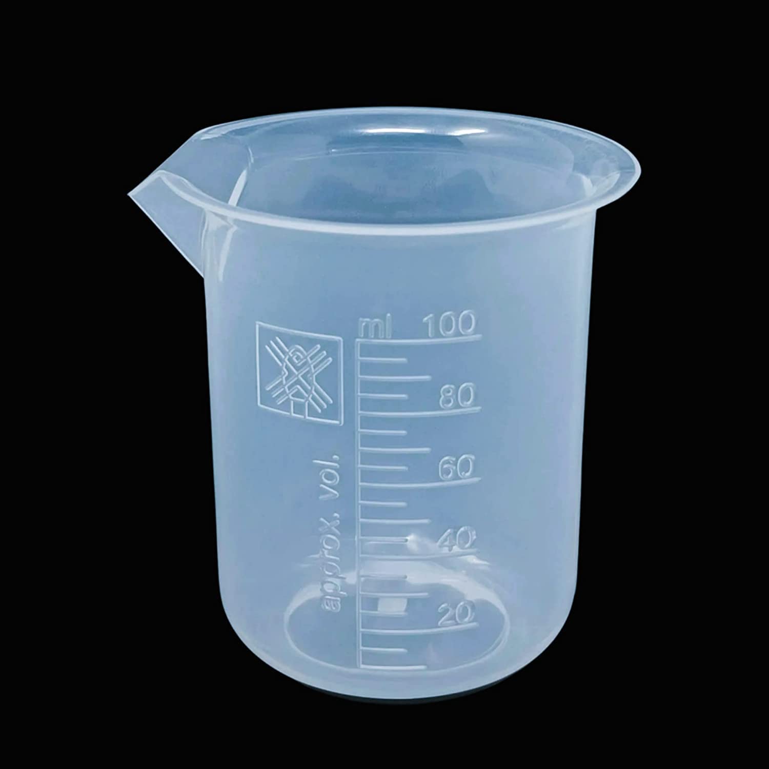 Labifie 100ml Plastic Measuring Beaker Set - 6 Pack Polypropylene Graduated Beakers for Science Labs, Cooking, DIY Projects & Home Use