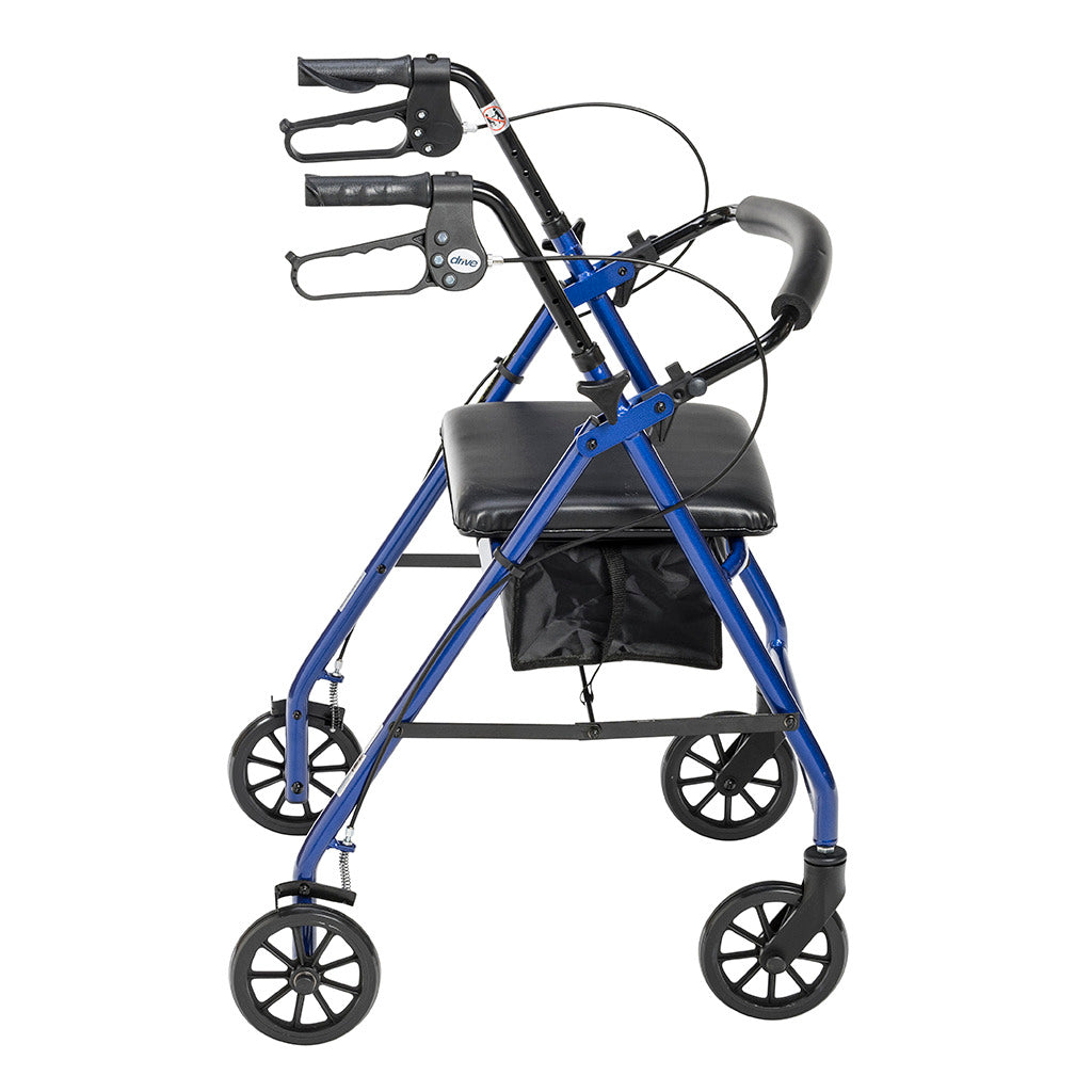 6-Wheel Drive Rollator Walker for Seniors & Adults - Lightweight Mobility Aid with Seat & Basket - Ideal for Indoor & Outdoor Use, Shopping & Travel