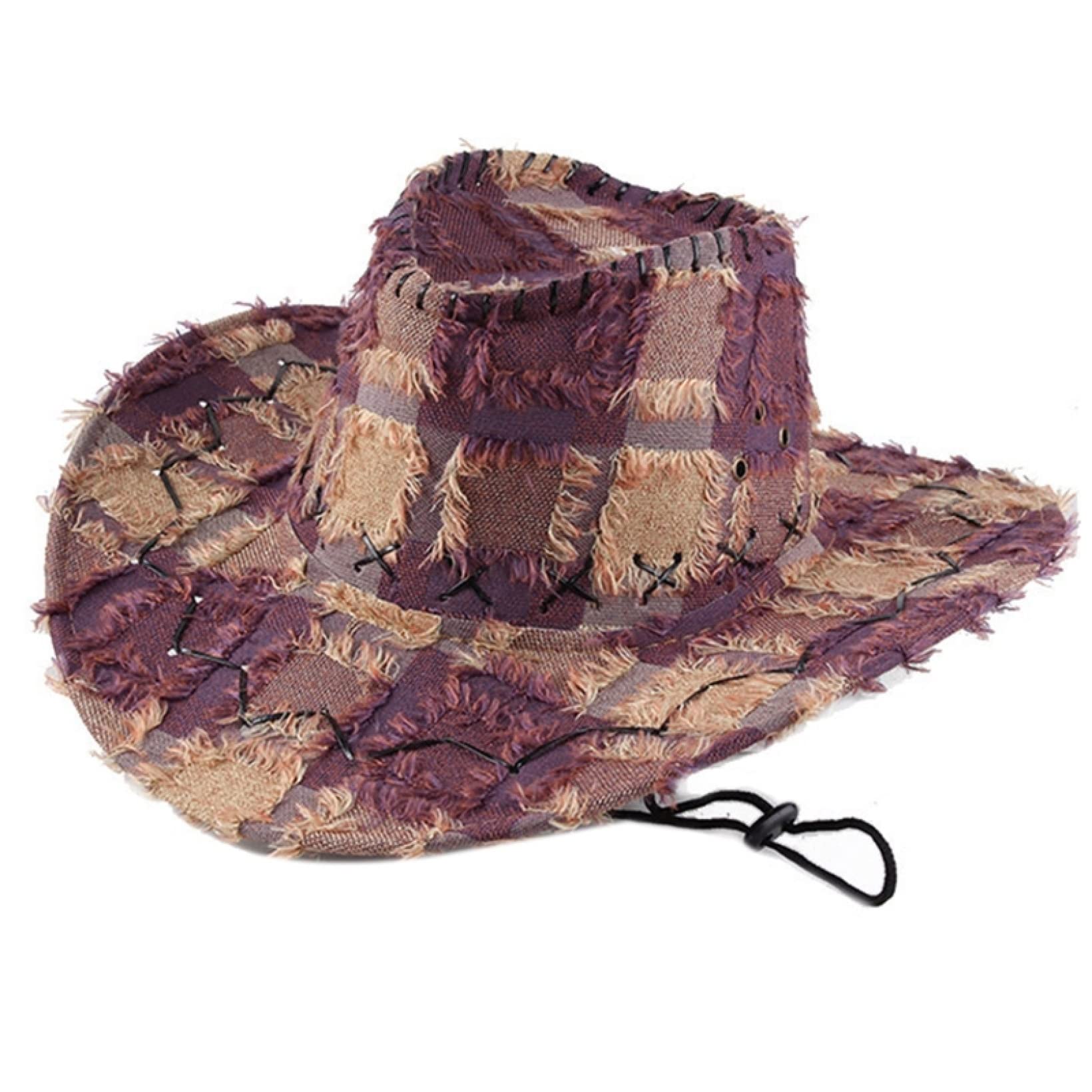 Trendy Personalized Torn Western Cowboy Hat - Wide Brim Sun Visor for Men & Women | Perfect for Rodeo, Music Festivals & Outdoor Adventures