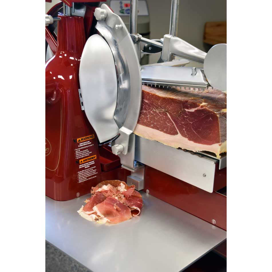 Globe FS14 Flywheel Manual Artisan Slicer - Premium Stainless Steel Deli Meat & Cheese Slicer, Red, 14 Inch - Perfect for Home Kitchens, Delis & Charcuterie Boards