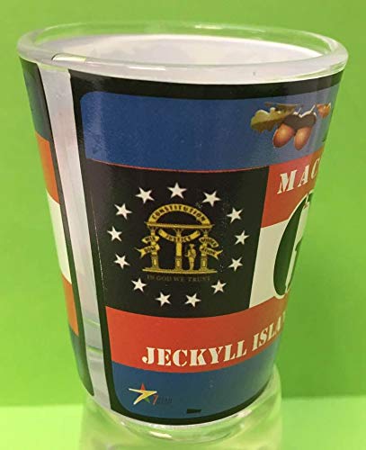 Georgia State Flag 2 Oz Shot Glass - Perfect for Tailgating, Parties & Collectors