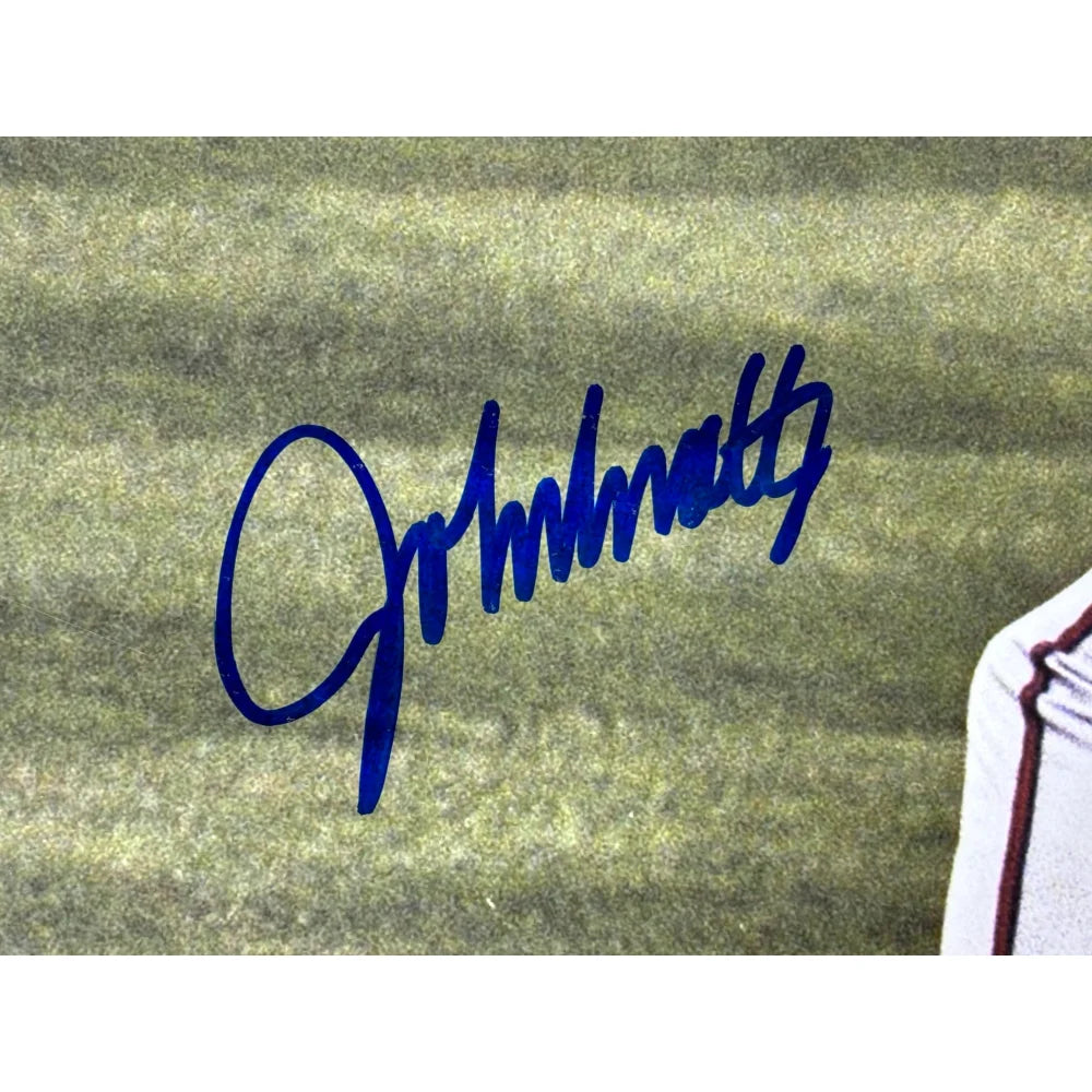 John Smoltz Autographed Atlanta Braves 16x20 Framed Photo with JSA COA - Perfect for Sports Memorabilia Collectors & Braves Fans Display
