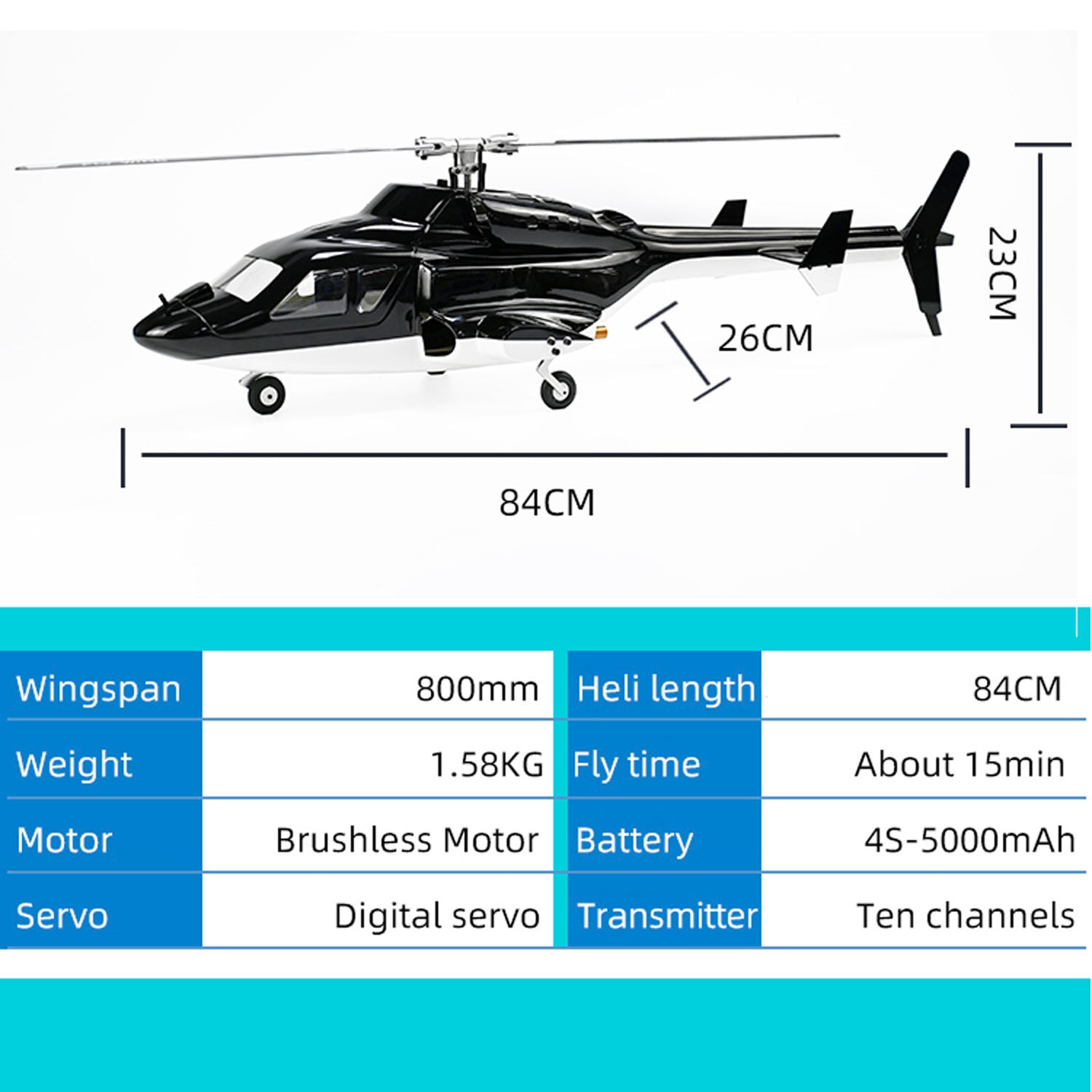 FLYWING RC Scale Smart Helicopter RTF Drone with GPS & Altitude Hold - 88x29x30cm 4kg Ready-to-Fly Radio Control Toy for Adults - Perfect for Aerial Photography, Outdoor Adventures & RC Hobbyists
