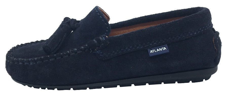 Atlanta Boys Suede Tassel Loafers - Navy Blue Moccasin Style Casual Shoes for Kids | Perfect for School, Parties & Special Occasions