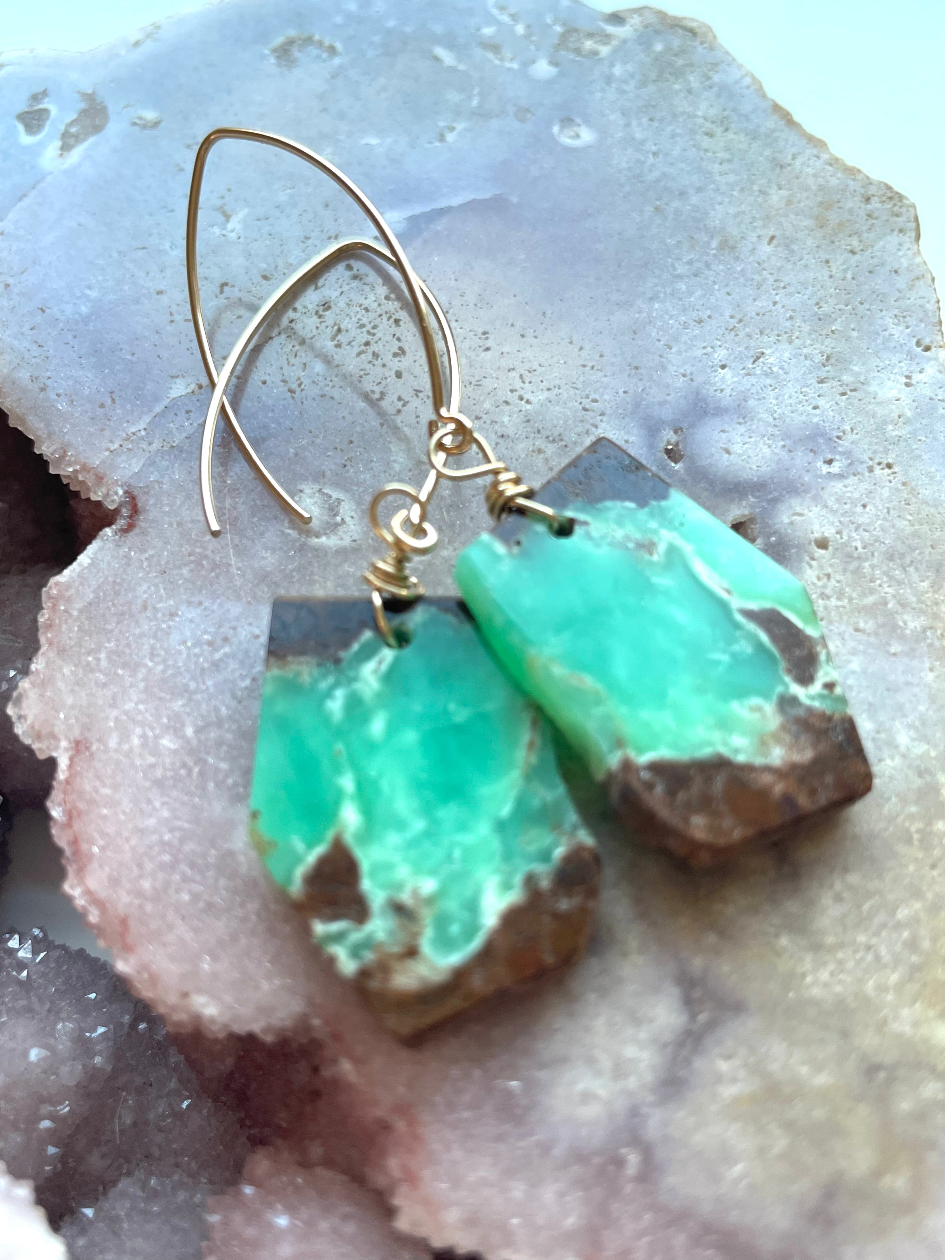 Stunning Chrysoprase Statement Earrings in Gold Fill - Elegant Dangle Earrings for Women, Perfect for Parties, Weddings & Special Occasions