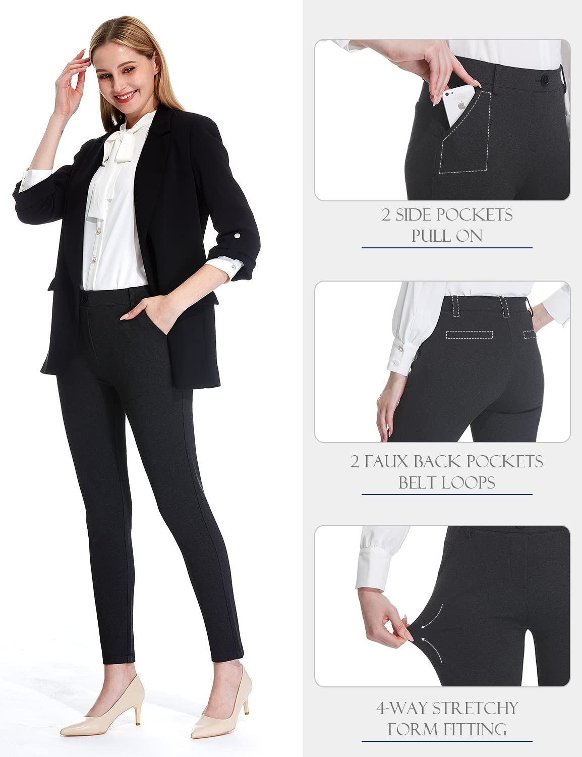 Tapata Women's Skinny Dress Pants 26