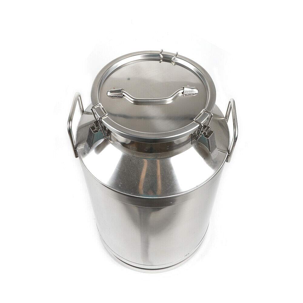 Premium Food Grade Stainless Steel Milk Transport Can & Wine Pail - 16 Gallon (60L) Sealed Lid Liquid Storage Container for Dairy, Brewing & Commercial Use - Ideal for Farm, Winery & Restaurant Applications