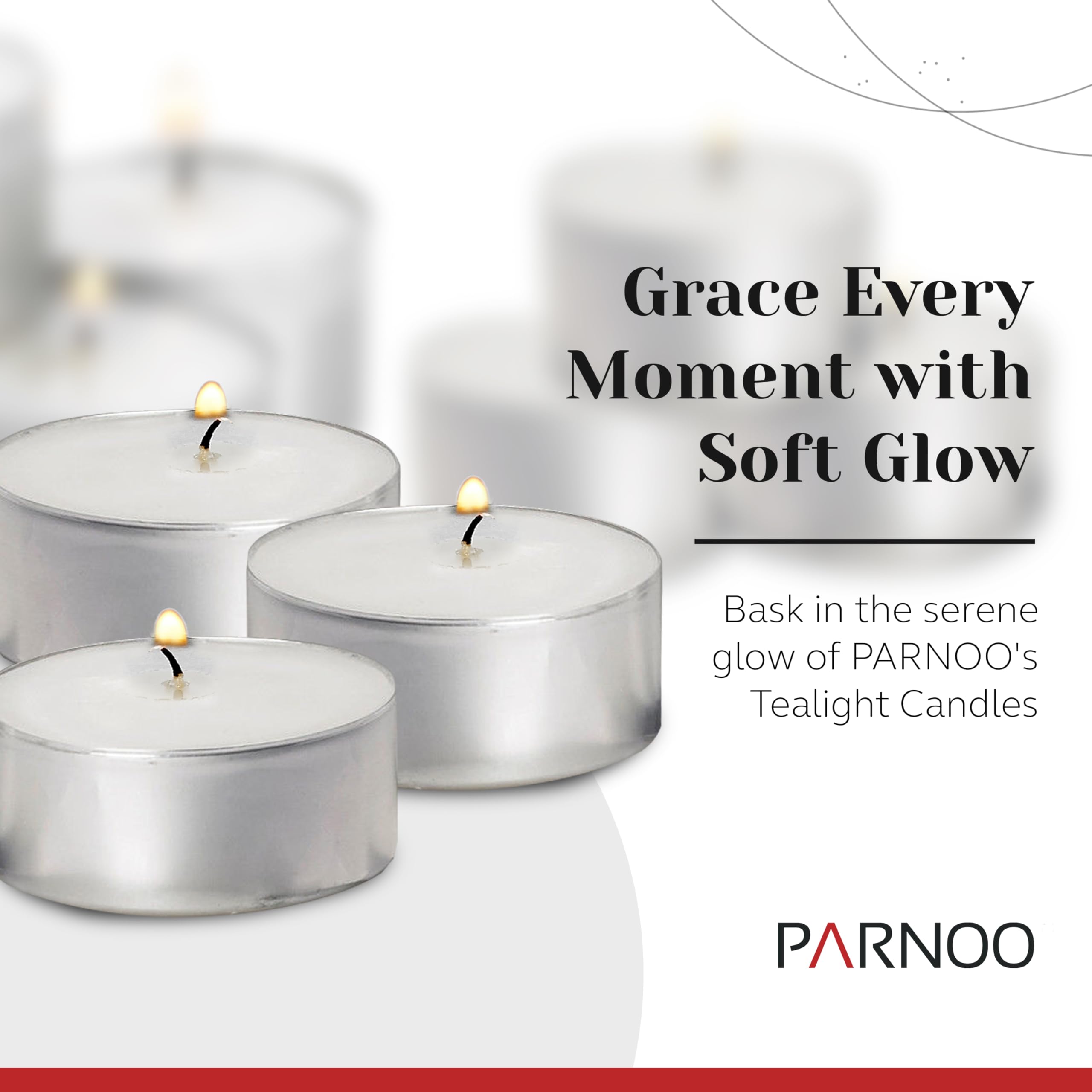 300 Pack Unscented Tealight Candles in Metal Cups - 4.5 Hour Burn Time, Clean White Votive Candles Bulk for Weddings, Romantic Dinners, Spa & Hotels - Perfect for Candle Holders, Centerpieces, Aromatherapy & Home Decor by PARNOO