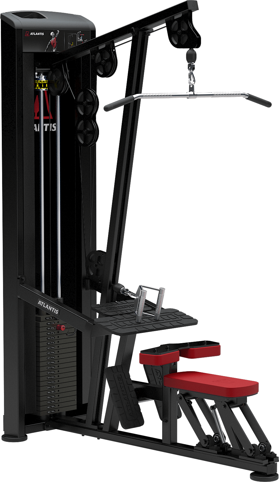 ATLANTIS Heavy Duty Lat Pulldown and Low Row Combo Machine for Home Gym - Strength Training Equipment for Back & Arm Workouts