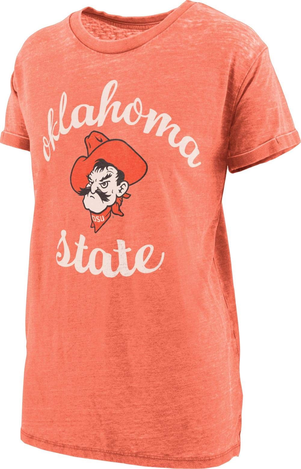 Royce Apparel Women's Oklahoma State University Vintage T-Shirt - Soft Short Sleeve Boyfriend Fit Tee for Casual Wear, Game Day & College Spirit