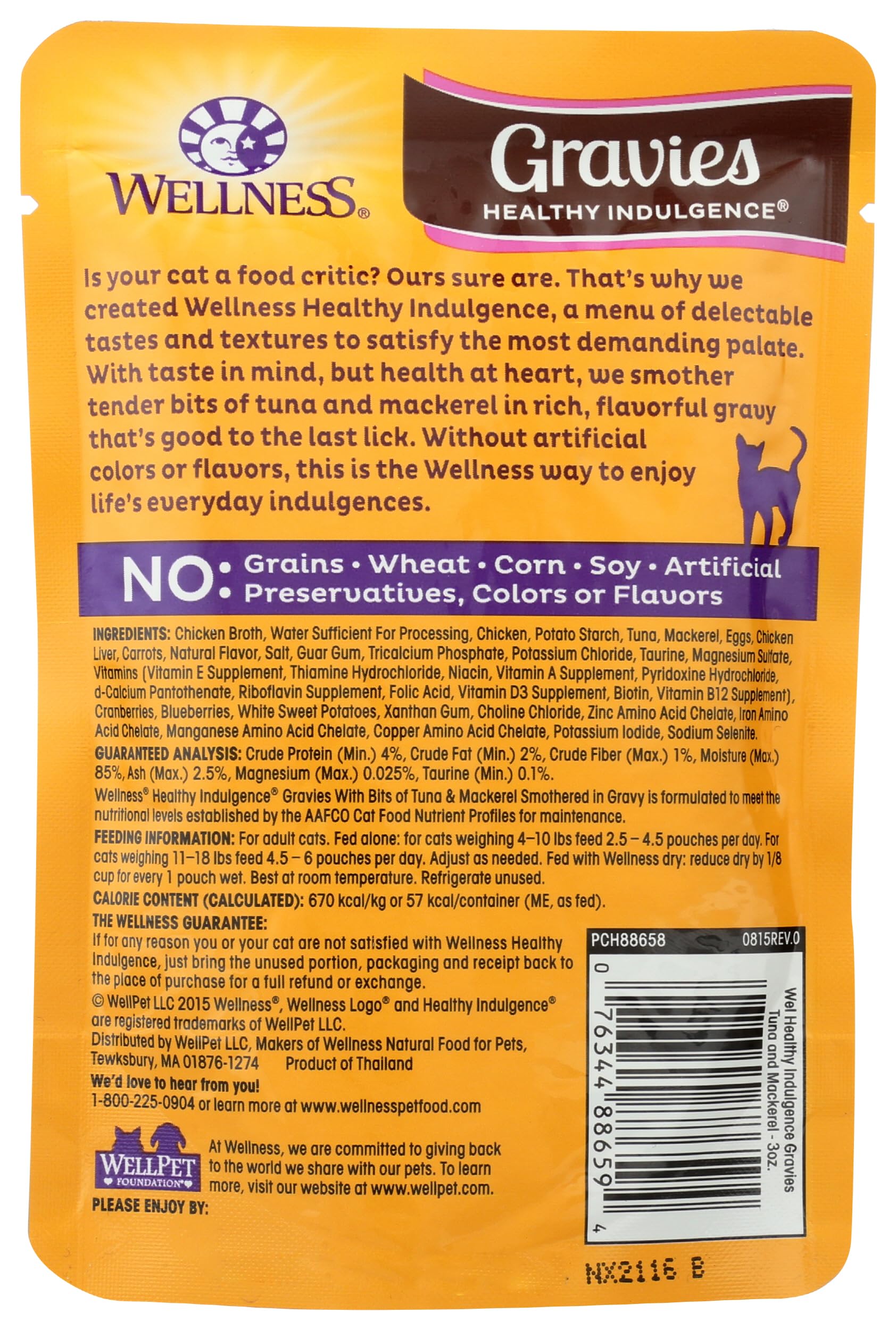 Premium Grain-Free Cat Food Pouches - Healthy Tuna Gravy Recipe for Adult Cats, 3oz (Pack of 12) - High Protein Wet Food for Weight Management & Digestive Health | Perfect for Mealtime, Travel & Senior Cats