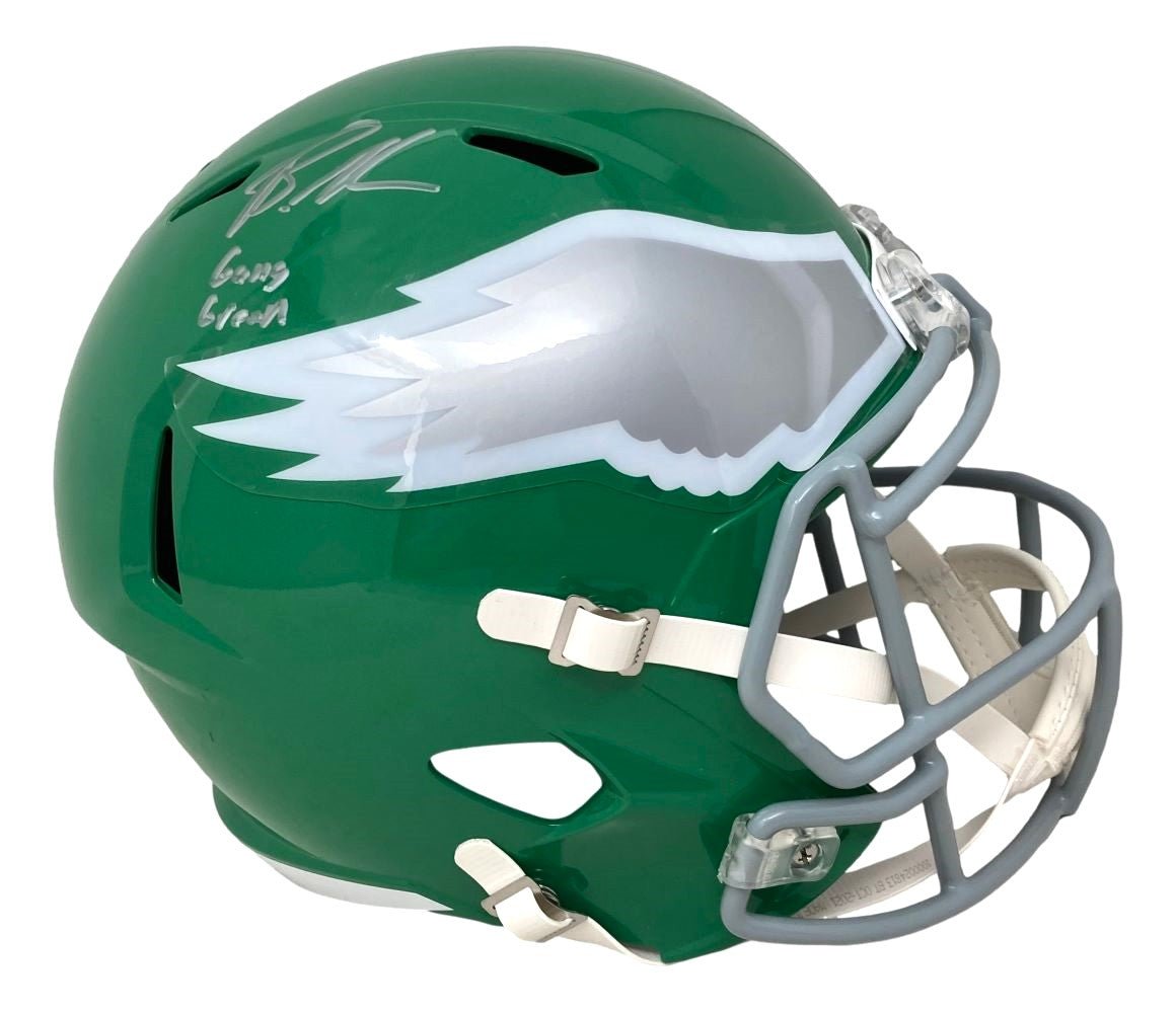 Brandon Graham Autographed Philadelphia Eagles Kelly Green Speed Replica Football Helmet - Limited Edition Collectible for Eagles Fans, Sports Memorabilia, Home Decor & Man Cave Display