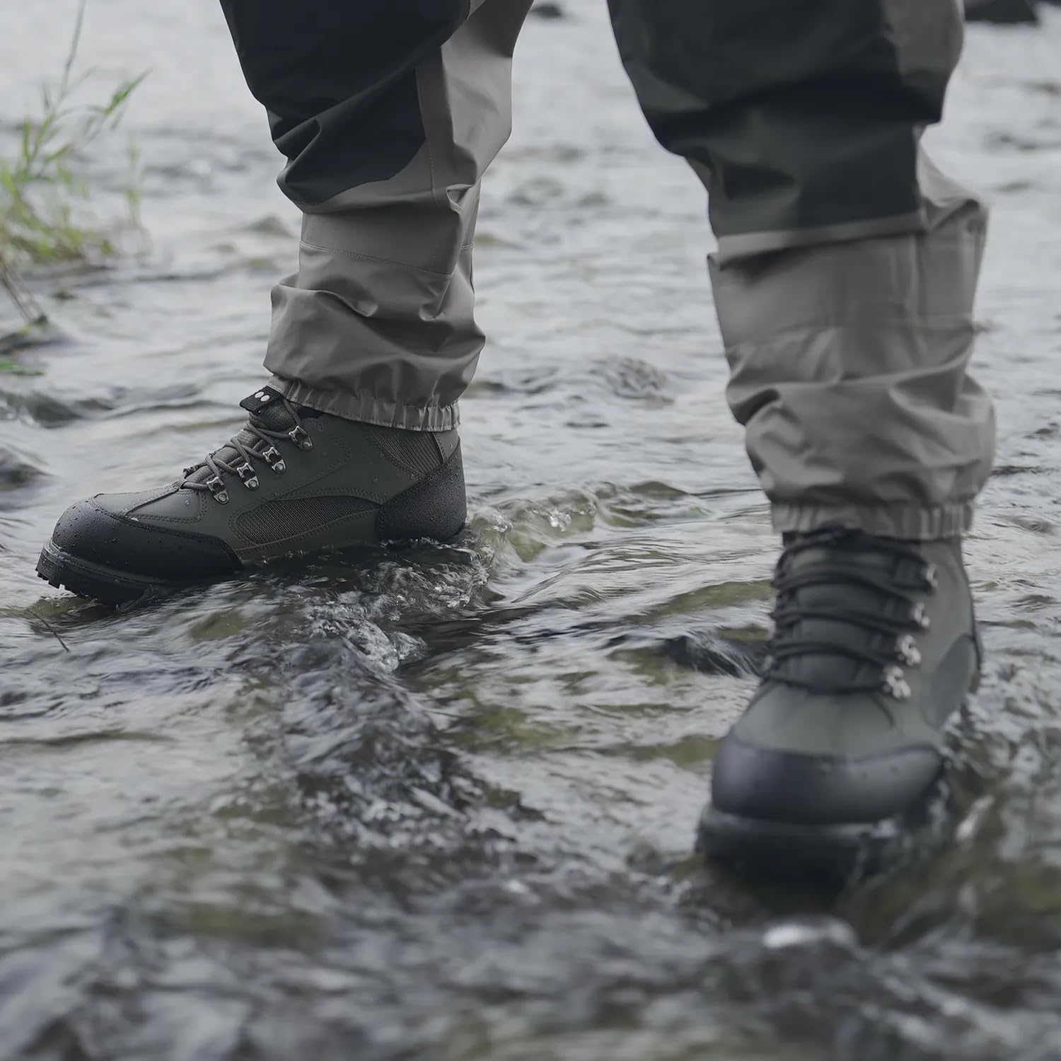 8 Pairs Men's Anti-Slip Wading Boots with Rubble Sole - Durable & Comfortable Fishing & Hunting Boots for Outdoor Adventures