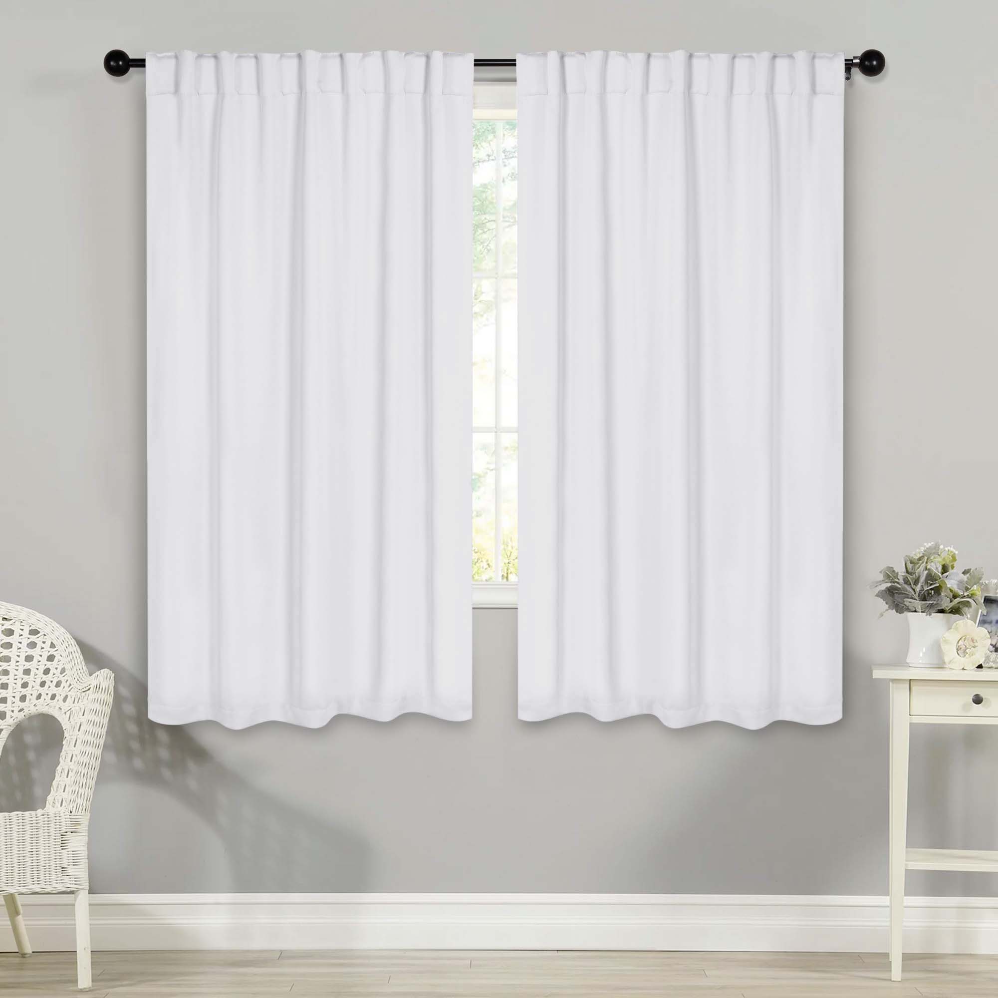 Premium Blackout Curtains for Bedroom - Solid Room Darkening Window Drapes with Back Tabs (Set of 2 Panels) - Perfect for Home Theater, Nursery & Light Sleepers
