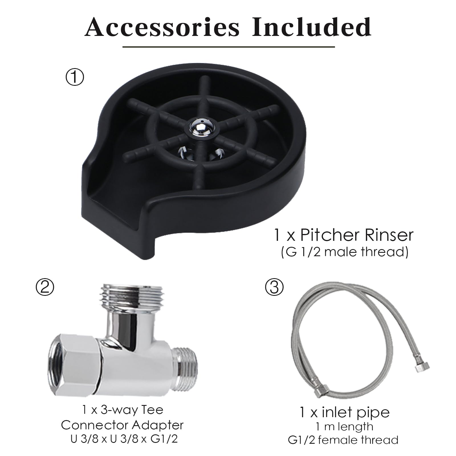 **Commercial Bar Glass Washer Faucet - Automatic Bottle & Glass Cleaning Device for Kitchen Sink - Heavy-Duty Black Washing Accessory (Ideal for Bars, Restaurants & Home Brewing)**