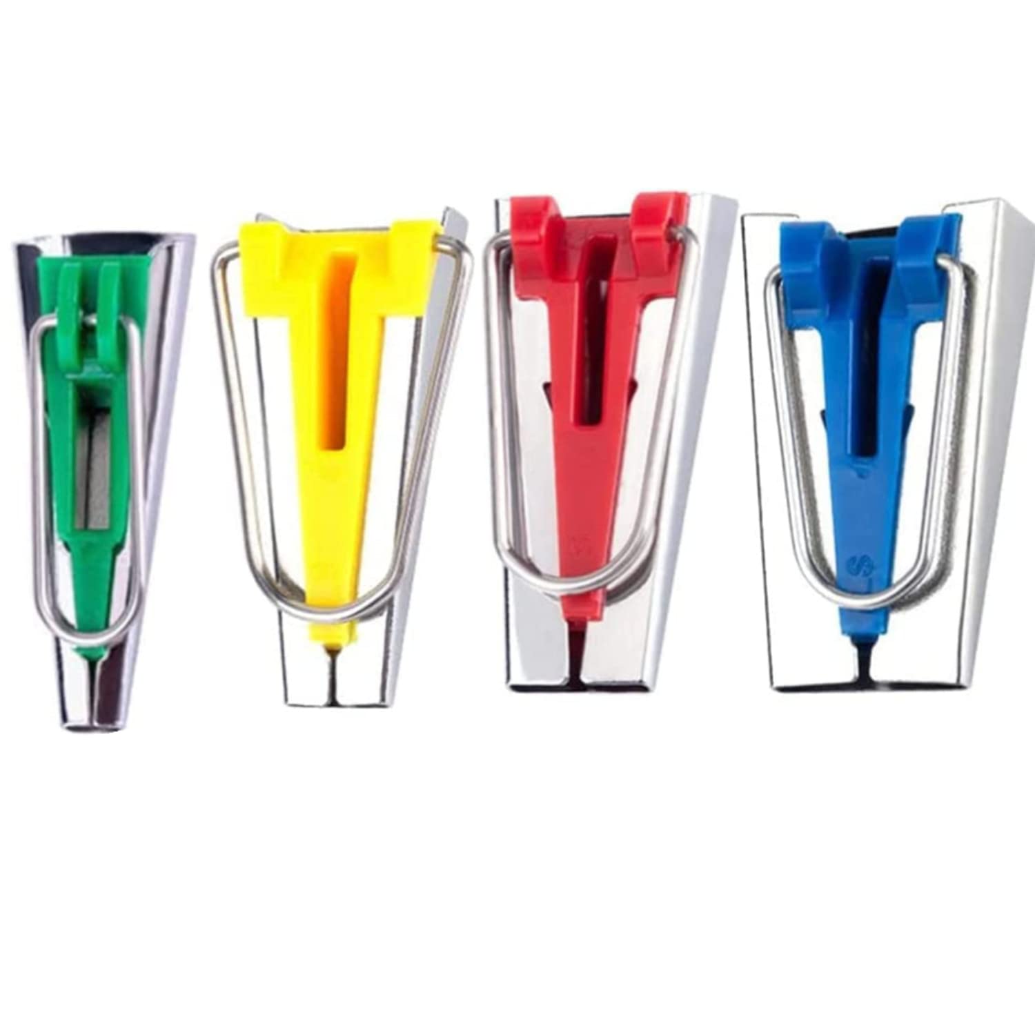 4-Piece Bias Tape Maker Set (6mm, 12mm, 18mm, 25mm) - Sewing Bias Binding Tool for DIY Quilting, Patchwork & Fabric Crafts - Perfect for Hemming, Binding Edges & Dressmaking Projects