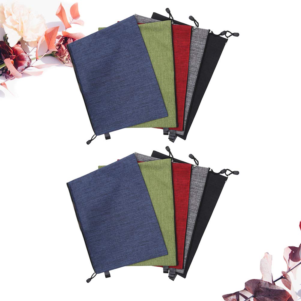 NUOBESTY 10-Pack Waterproof Zipper File Organizer Bags - Portable Document Holder for Office, School & Travel - A4 File Folder Storage Solution for Students, Teachers & Professionals