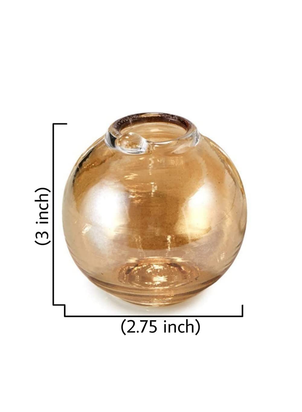 48 Amber Luster Ball Glass Bud Vases Set - 3