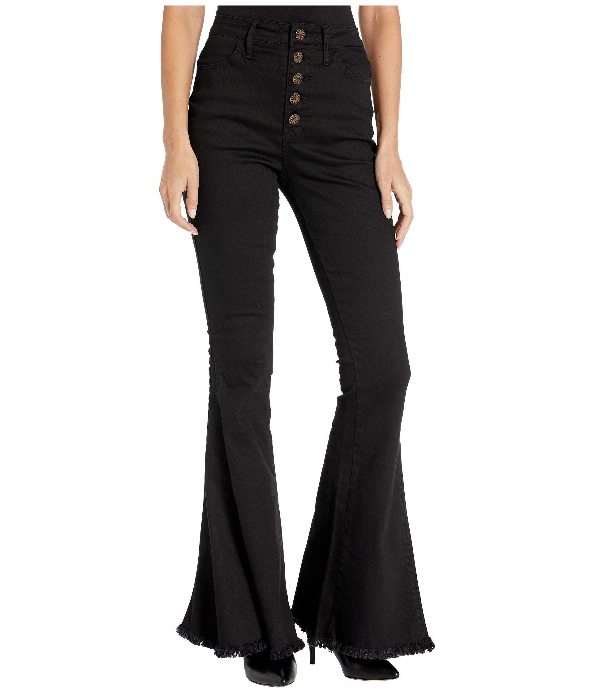 Show Me Your Mumu Women's Berkeley High Waist Button Up Flare Jeans - Stylish & Comfortable Denim Pants for Casual Outings, Work & Date Nights
