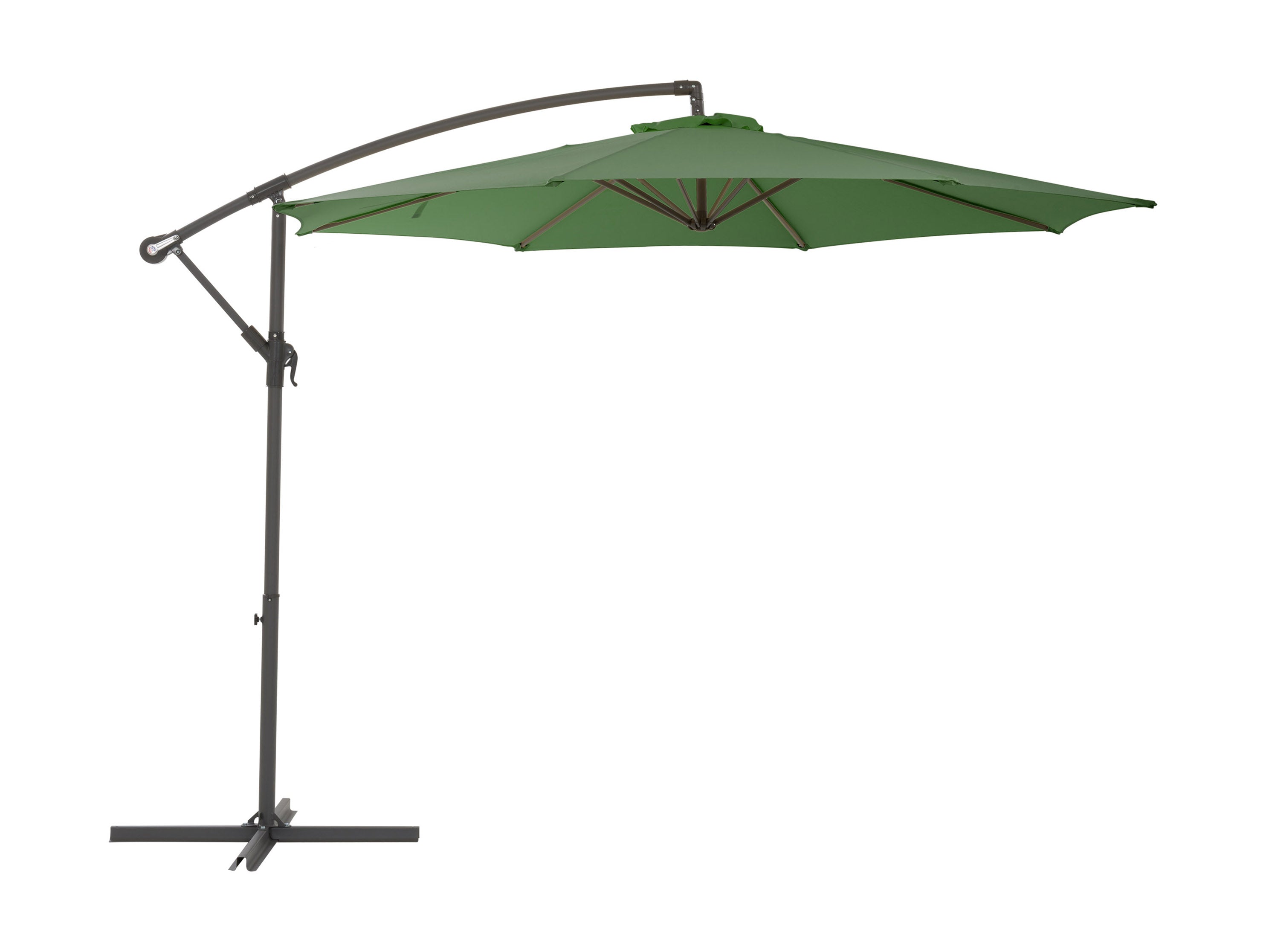 9.5ft Tilting Offset Patio Umbrella - Adjustable Cantilever Outdoor Market Umbrella with Wind Vent, Forest Green - Perfect for Poolside, Backyard, Deck, and Outdoor Dining Areas