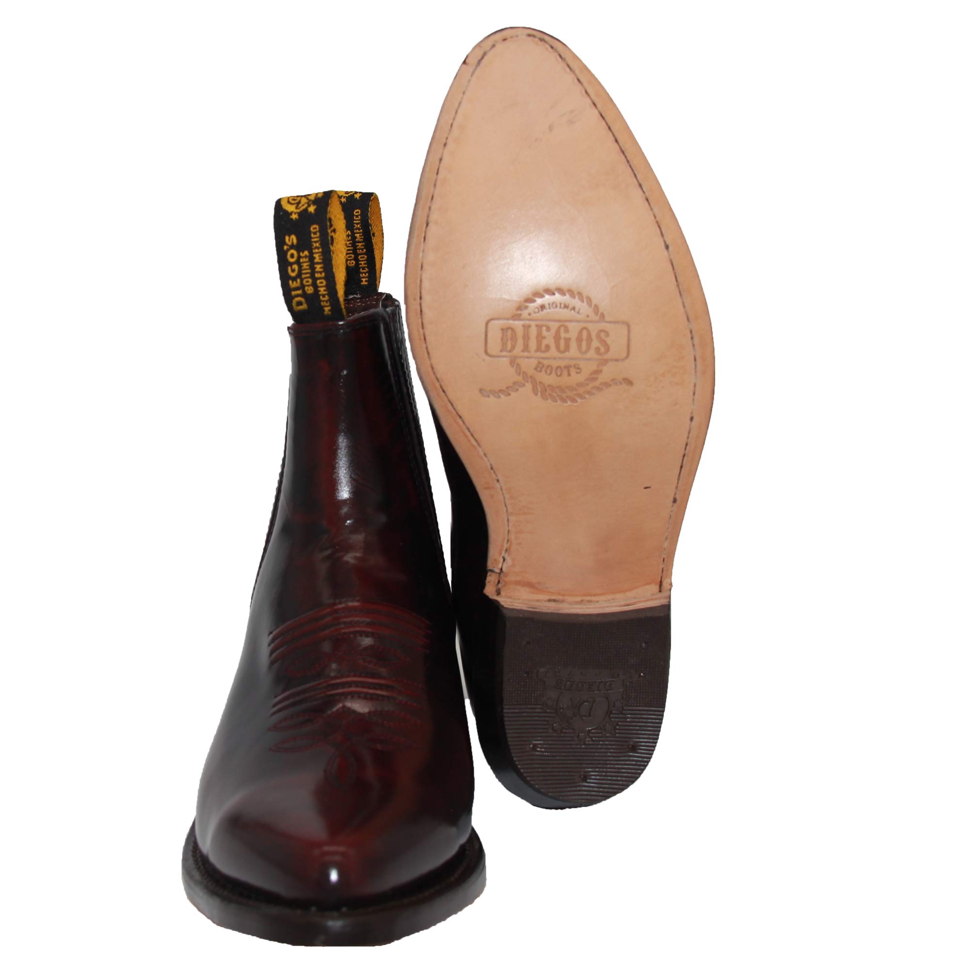 Authentic Men's Leather Western Cowboy Ankle Boots - Handcrafted Charro Botin for Rodeo, Country Dancing & Casual Wear