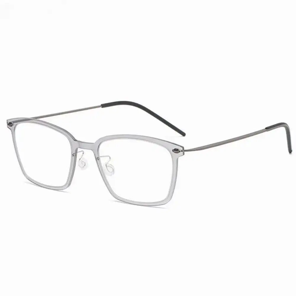 Aimee Men's Full Rim Square Screwless Titanium Eyeglasses Frame 6536 - Lightweight & Durable for Work, Reading & Everyday Use