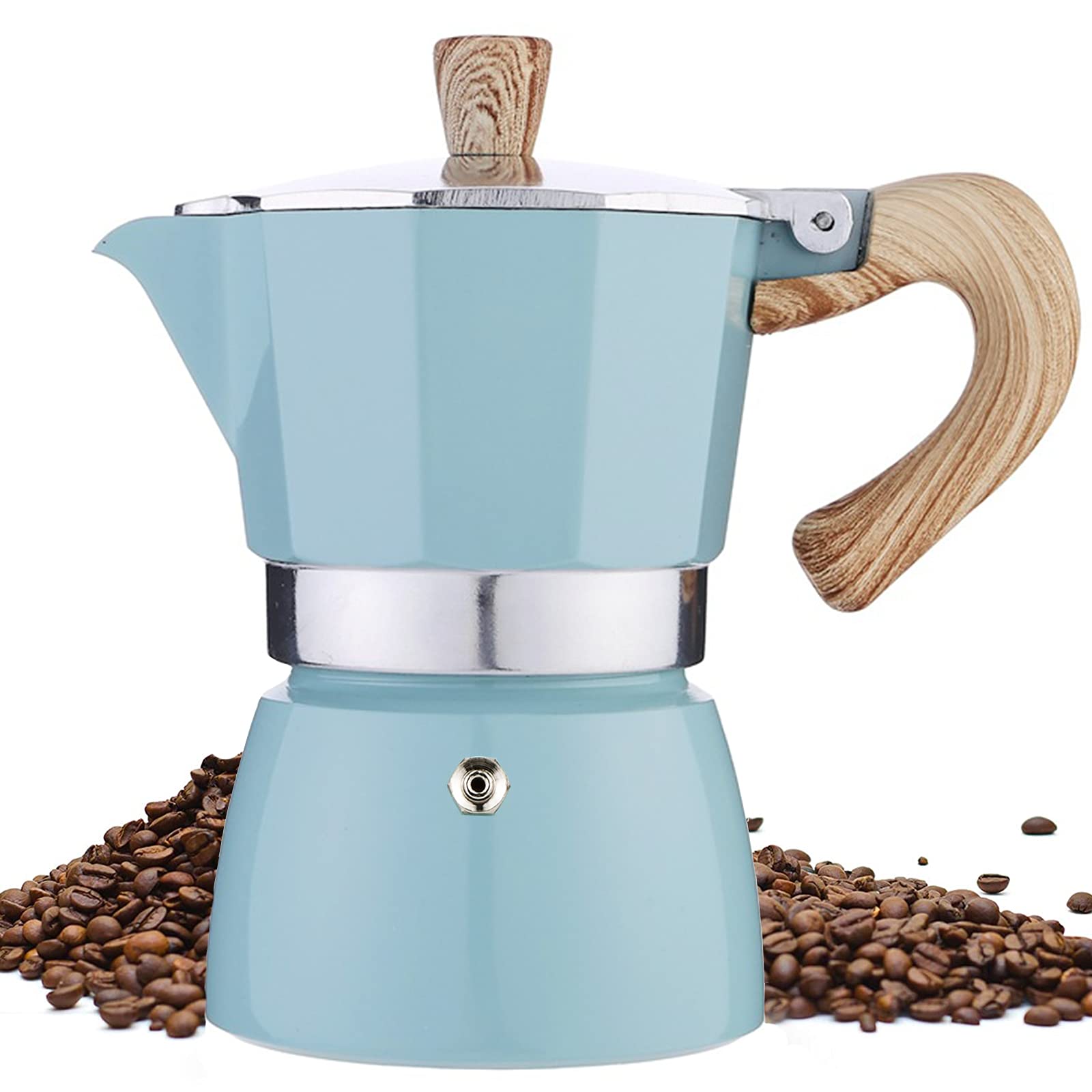 Italian Moka Pot Stovetop Espresso Maker - 3 Cup Coffee Maker for Home & Camping