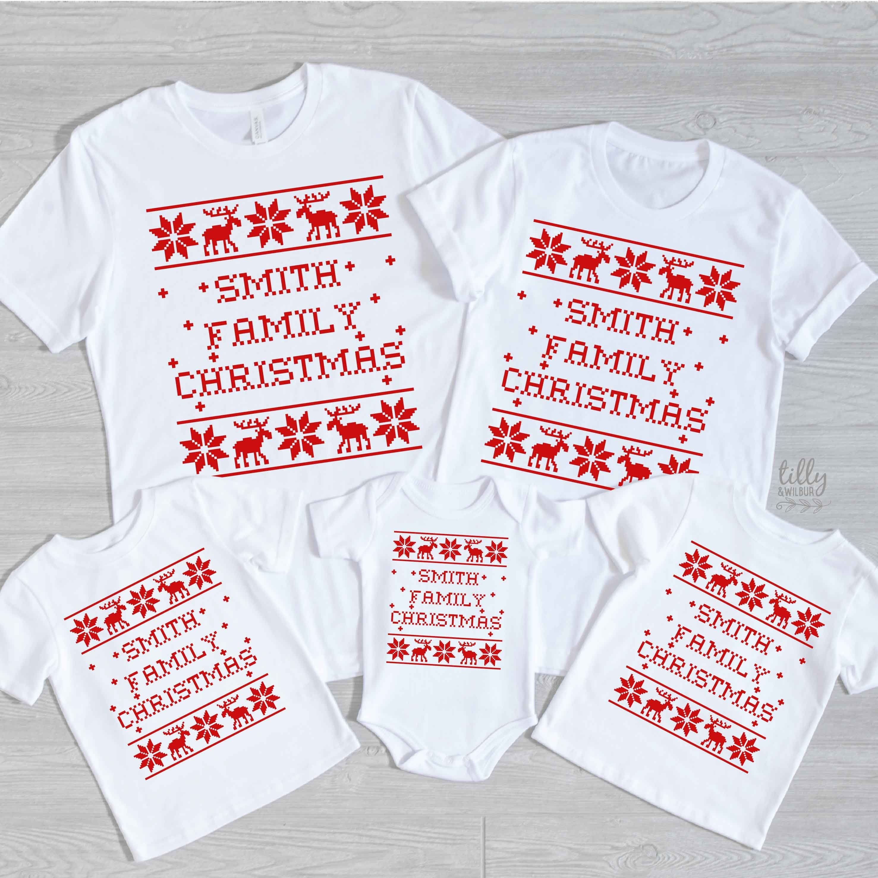 Custom Christmas T-Shirts - Personalized Holiday Shirts for Family & Gifts | Festive Party Outfits & Matching Family Pajamas