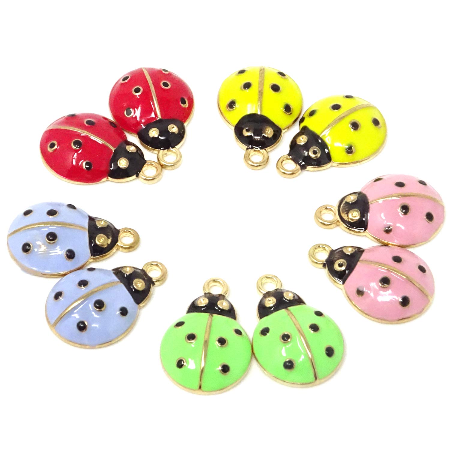 10PCS Enamel Alloy Ladybug Charms for Jewelry Making - DIY Earrings, Bracelets & Necklace Pendants - Cute Handmade Craft Supplies for Women & Teens - Perfect for Gifts, Parties & Fashion Accessories