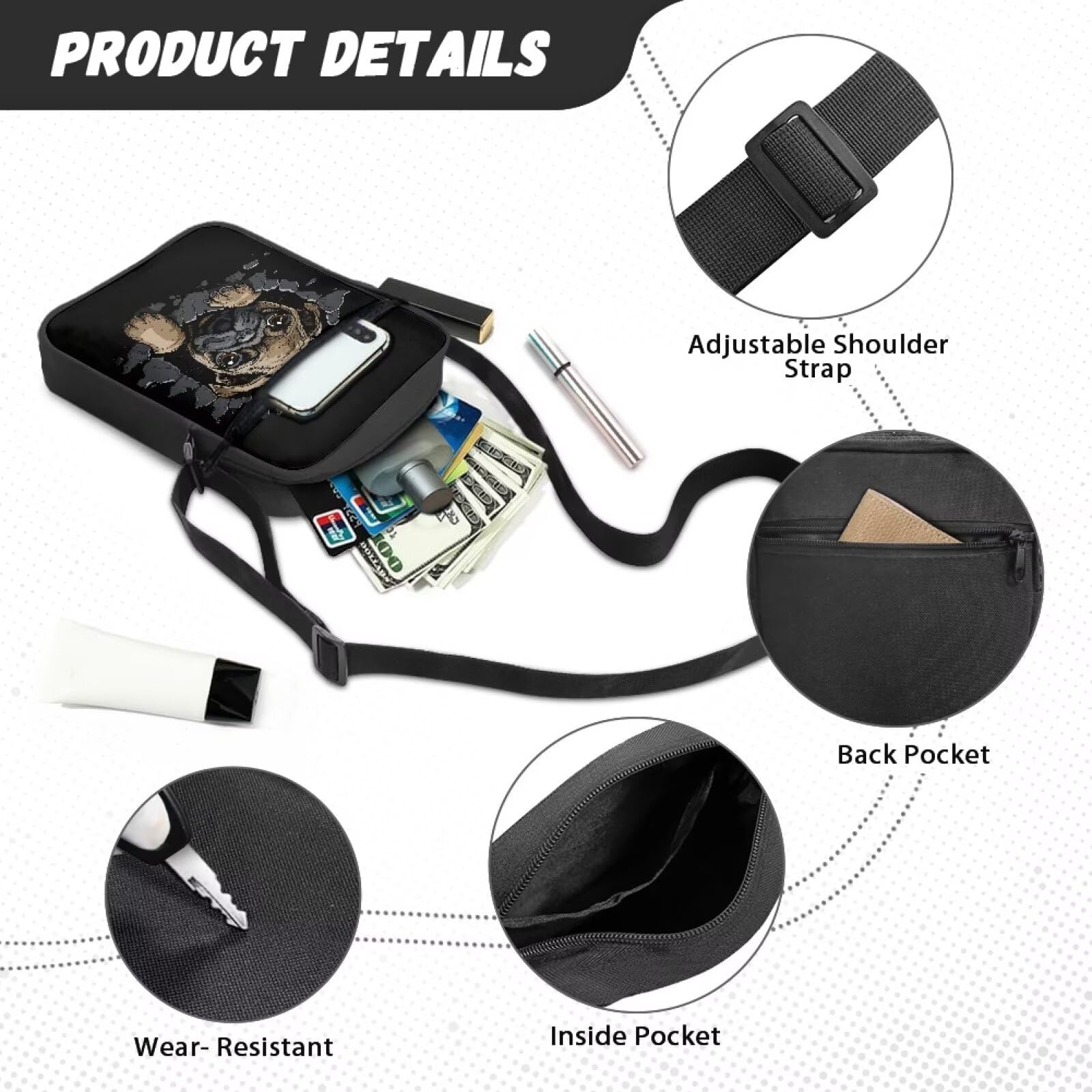 Stylish Unisex Shoulder Bag - Adjustable Crossbody Messenger Bag for Women & Men, Perfect for Work, Cycling & Everyday Use