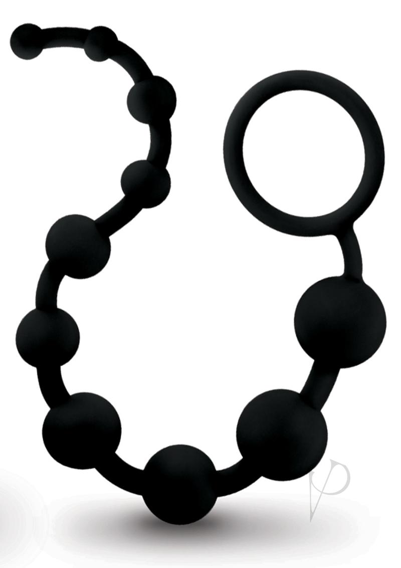 Premium Anal Adventure Platinum Silicone 10-Piece Anal Beads Set - Black | Ultimate Pleasure for Couples & Solo Play | Perfect for Beginners & Advanced Users