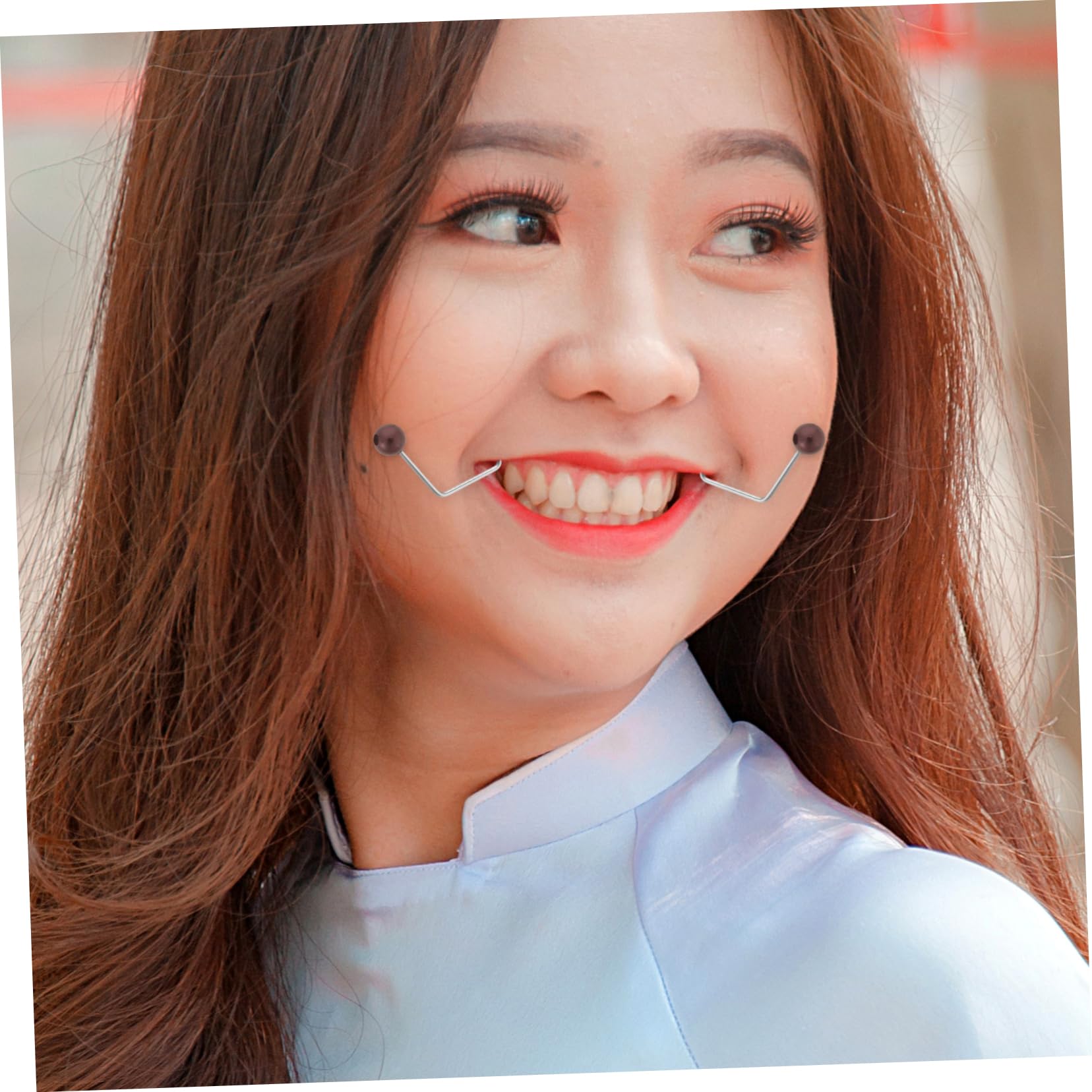 1 Pair Face Dimple Trainer - Alloy Black Dimple Maker Tool for Lips, Jaw & Cheek Exercise | Beauty Smile Enhancer for Natural Dimples | Perfect for Daily Facial Workout & Cosplay Makeup