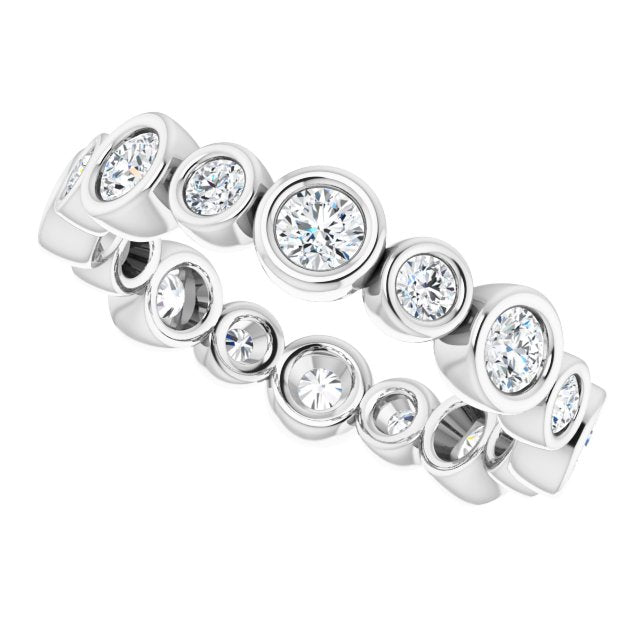 1.15 Carat Round Diamond Eternity Band - Bezel Set Stackable Wedding Ring for Women - Perfect for Anniversary, Engagement & Everyday Elegance