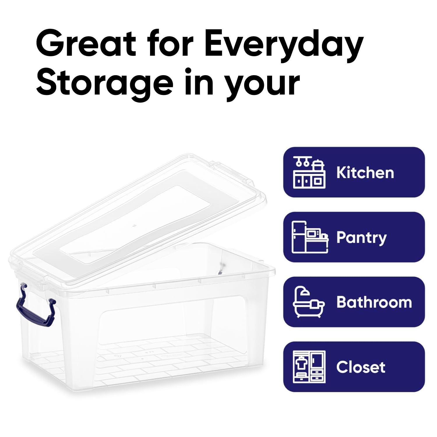Superior Clear Plastic Storage Boxes with Lids - 12 Pack Stackable Organizer Bins (9.5 Quart) | BPA Free, Non-Toxic & Odorless | Perfect for Home Organization, Office Supplies, School & Dorm Room Storage | Ideal for Closet, Pantry, Toy & Craft Organization