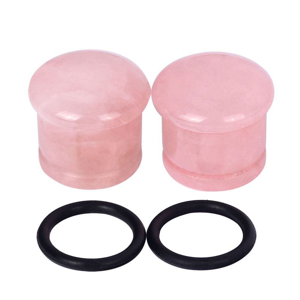 Longbeauty 10Pcs Mixed Stone Ear Gauges Plugs - Single Flared Tunnels with O-Rings for Ear Stretching & Piercing - Perfect for Body Jewelry & Alternative Fashion