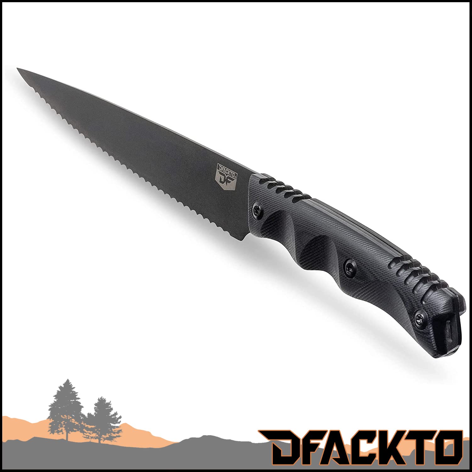 Premium Tactical Chef Knife Set - High Carbon Stainless Steel with G10 Handle & Sheath - Stonewashed Black Outdoor Cooking Knives for Camping, BBQ, Travel & Survival Kit - Professional Kitchen & Tactical Knife Set for Chefs & Adventurers