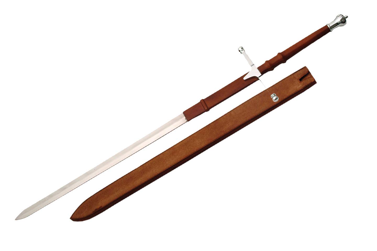 William Wallace Sword - Authentic Silver Medieval Scottish Claymore Replica for Collectors, Cosplay, and Historical Reenactment
